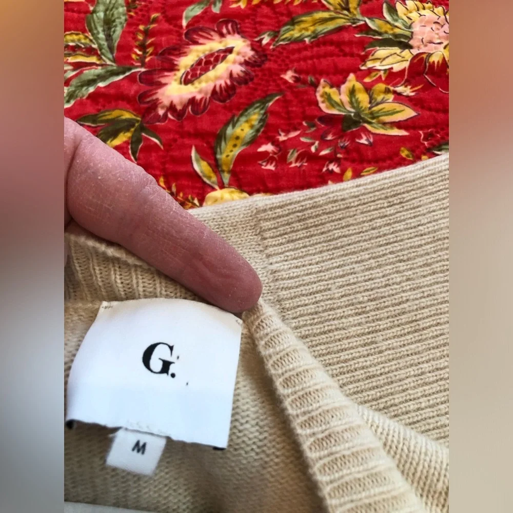 Share G. Label by Goop Virgin Wool Cardigan, No Belt, MED, Oatmeal, MSG 595 - Picture 11 of 11